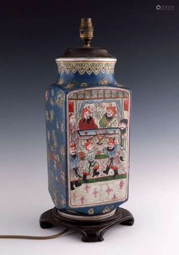 A Chinese table lamp base, 20th Century,