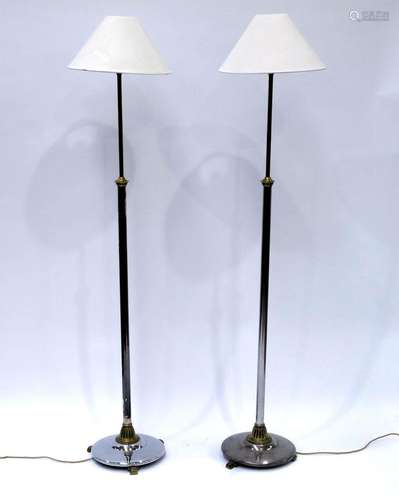 A pair of vintage nickel and brass libra