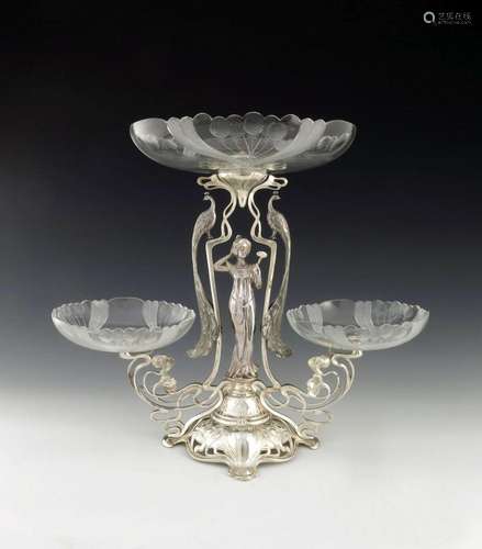 WMF, a Jugendstil silver plated and cut