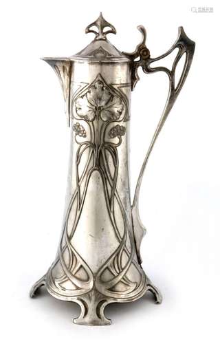 WMF, a Jugendstil silver plated claret j