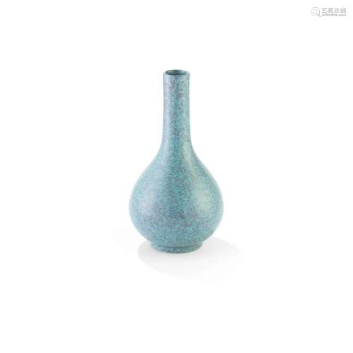 ROBIN'S-EGG-GLAZED BOTTLE VASE QING DYNASTY, 19TH