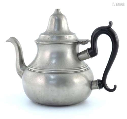 A pewter teapot by John Ferris of Exeter