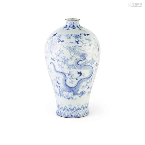 BLUE AND WHITE MEIPING VASE QIANLONG MARK AND POSSIBLY