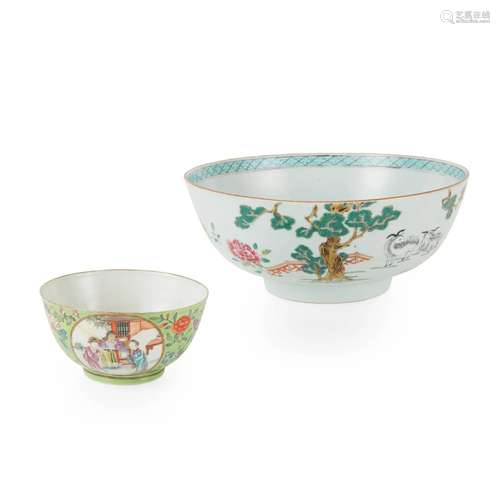 TWO FAMILLE ROSE BOWLS QING DYNASTY, 18TH-19TH CENTURY