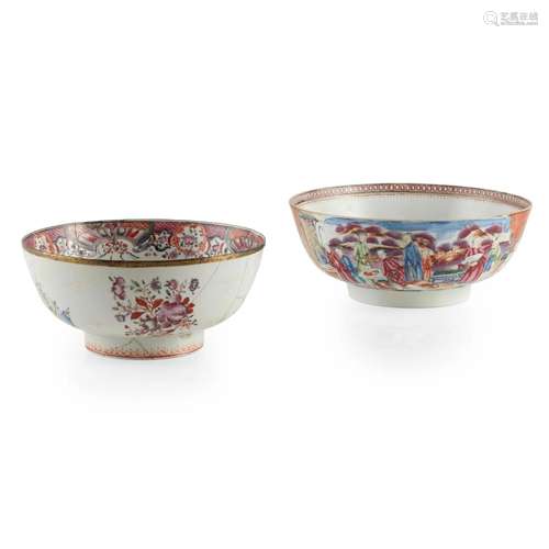 TWO EXPORT FAMILLE ROSE BOWLS QING DYNASTY, 18TH