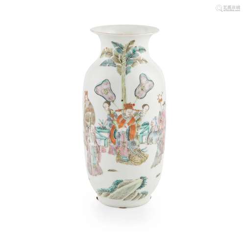 FAMILLE ROSE 'SANXING' VASE TONGZHI MARK AND POSSI...