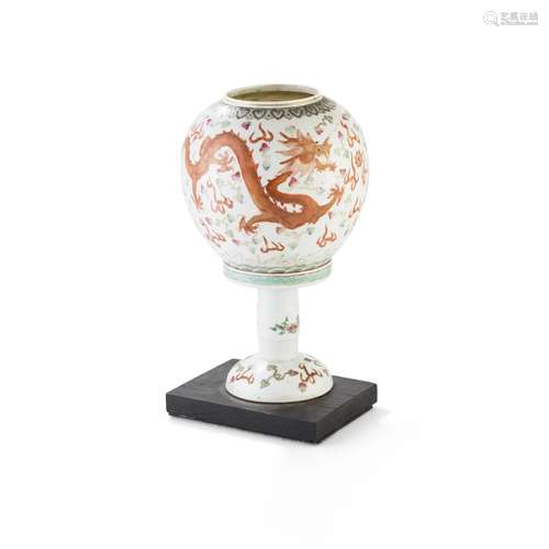 FAMILLE ROSE 'DRAGON AND PHOENIX' VASE QING DYNAST...