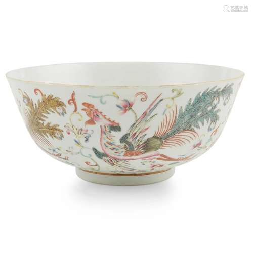 FAMILLE-ROSE 'FOUR PHOENIXES' BOWL GUANGXU MARK AN...