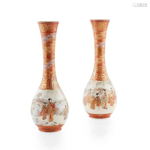 PAIR OF KUTANI VASES MEIJI PERIOD