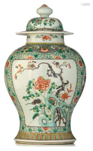 A Chinese Kangxi style famille verte 'Birds and flowers&...