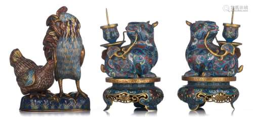 A collection of Chinese cloisonné bronze ware, 18thC and 20t...