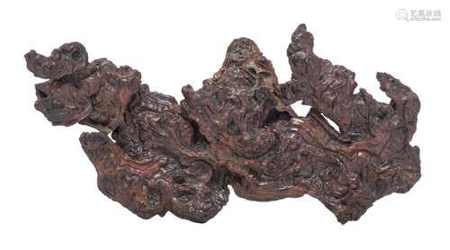 A Chinese root wood scholar's object, L 35 cm