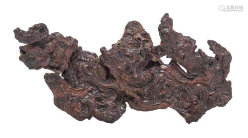 A Chinese root wood scholar's object, L 35 cm