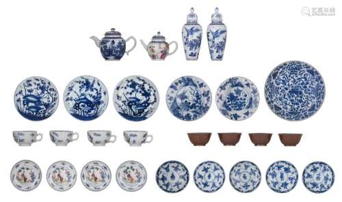 A collection of Chinese blue and white, and famille rose exp...