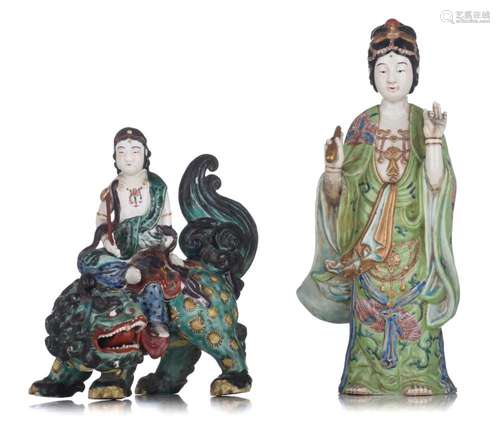 A collection of two Japanese Kutani figures, Meiji period, H...