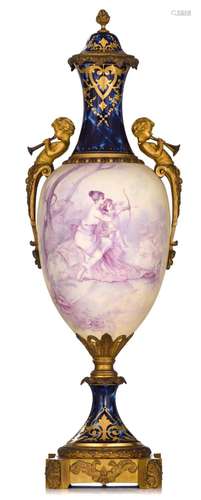 A fine Sèvres vase, with Cupid and Aphrodite, signed and mar...