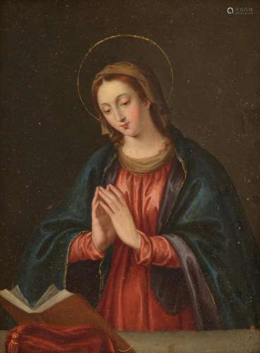 The Holy Madonna praying, probably 17thC, oil on copper, 13,...