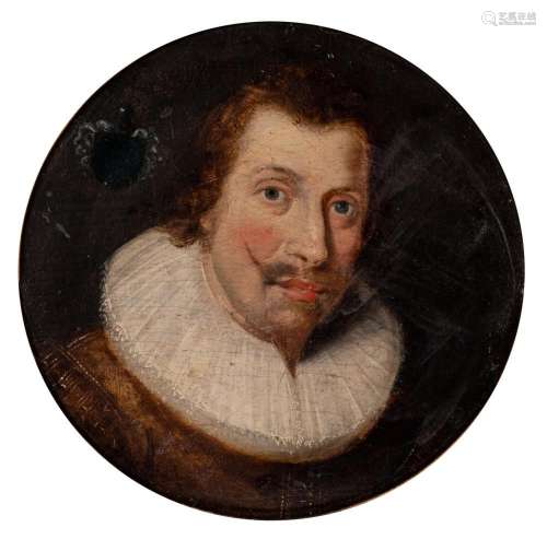 The portrait of a nobleman wearing a ruff, oil on panel, ø 2...