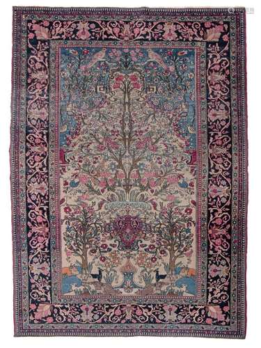 An Antique Persian Sarouk rug, depicting the tree of life, 1...