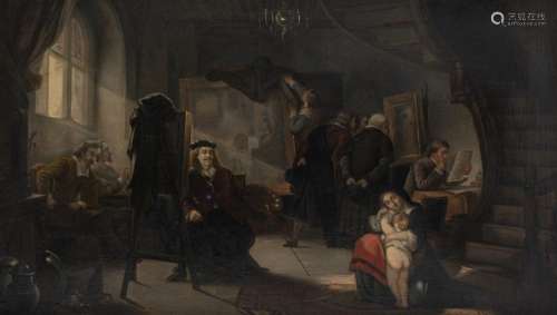 Rembrandt van Rijn creating another masterpiece in his works...