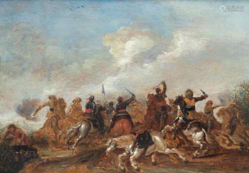 Esaias I van de Velde (1587-1630), a cavalry battle scene, o...