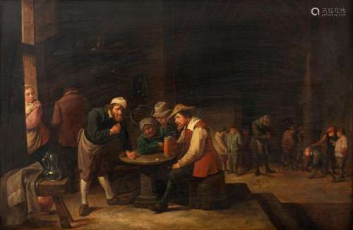 In the manner of David Teniers III (1638-1685), dice players...