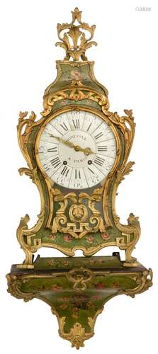 A very fine Rococo 'Vernis Martin' cartel clock, the...