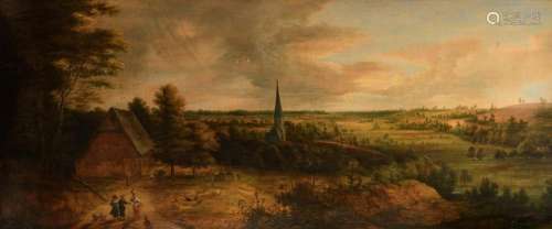 Lucas van Uden (1595-1672), panoramic landscape with shepher...