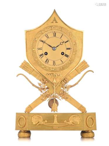 A 19thC fine ormolu skeleton mantle clock, with inscription ...
