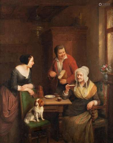 Frans Luyckx (1802-1849), the happy family oil on panel, 42,...