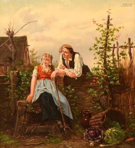 David Col (1822-1900), 'Voisinage', 1872, oil on pan...