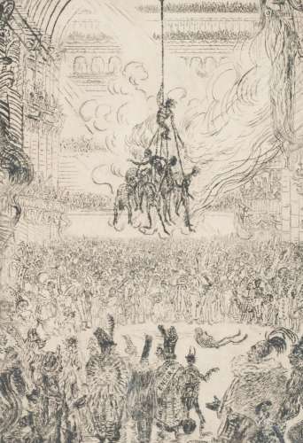 James Ensor (1860-1949), The vengeance of Hop-Frog, etching,...