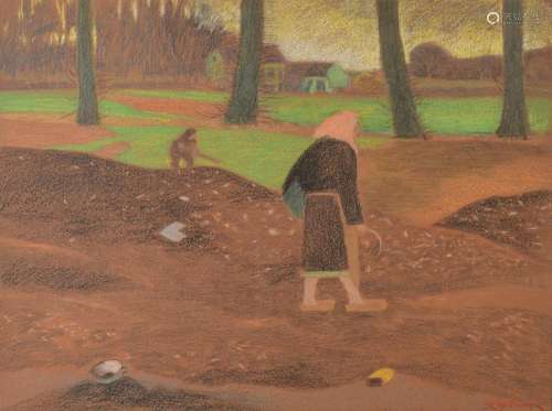 Léon Spilliaert (1881-1946), 'Werken op het veld' ca...