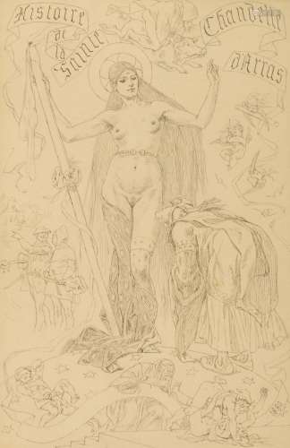 Félicien Rops (1833-1898), design for the book frontispiece ...