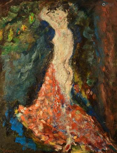 Floris Jespers (1889-1965), the dancer, oil on board, 34 x 4...