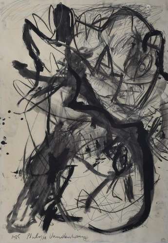 Philippe Vandenberg (1952-2009), mixed media on paper, 1985,...