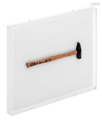 Keith Haring (1958-1990), a signed and illustrated hammer, d...