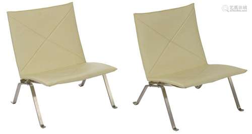 A pair of 'PK22 Easy Chairs', designed by Poul Kjærh...