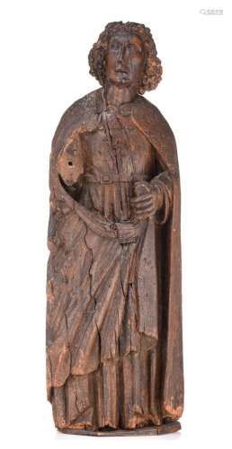 An oak sculpture of Saint John, 16th/17thC, H 120 cm