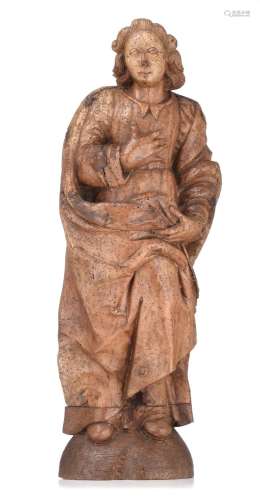 A walnut sculpture of Saint John, 17th/18thC, H 88 cm