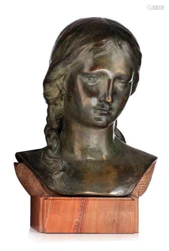 Alexandre Charpentier (1856-1909), the bust of a young girl,...