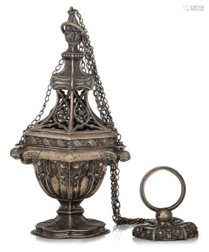 A 19thC Gothic Revival incense burner, bearing an 1830-1868 ...