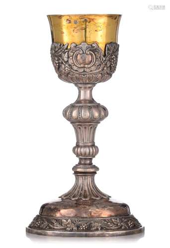 A Belgian 1830-1868 period silver and gilt silver chalice, H...