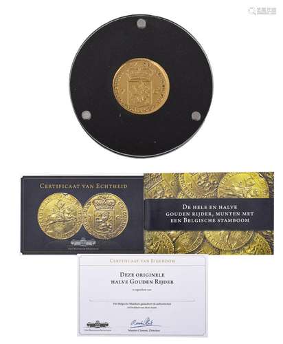 A gold 'Half Golden Rider' 7 guilders Coin, The Neth...