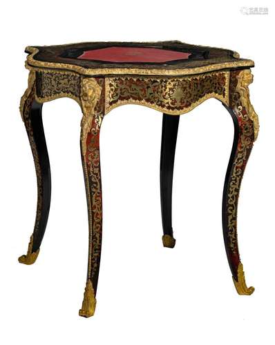 A fine Napoleon III Boulle work games table, with gilt bronz...