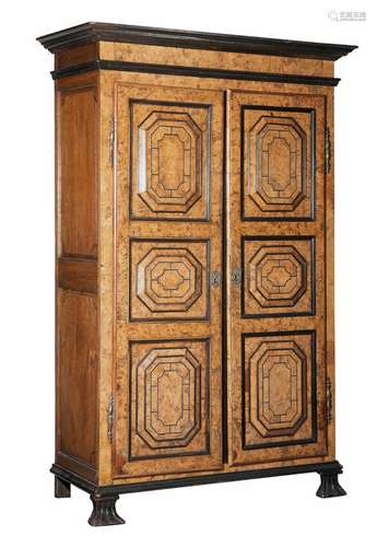 A large Baroque two-door cupboard, partly 17thC, H 213 - W 1...