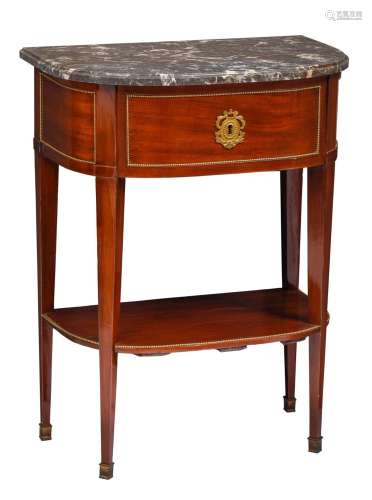 A fine Louis XVI period side table, late 18thC, H 83 - W 63,...