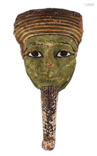 Egyptian mummy mask with a false beard, Lower-Egypt, 26th Dy...