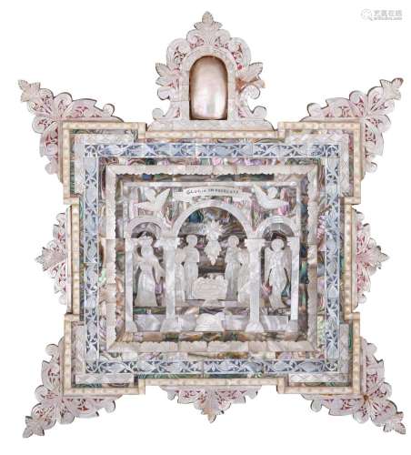 A so-called 'Jerusalem' mother-of-pearl nativity sce...