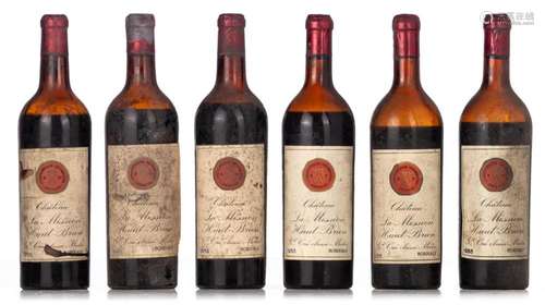 A collection of six bottles 'Château La Mission Haut Bri...